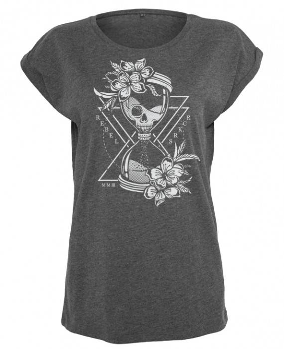 Rebel Rockers Hourglass Girl Loosefit Tee dark greyheather Vatertagsangebot