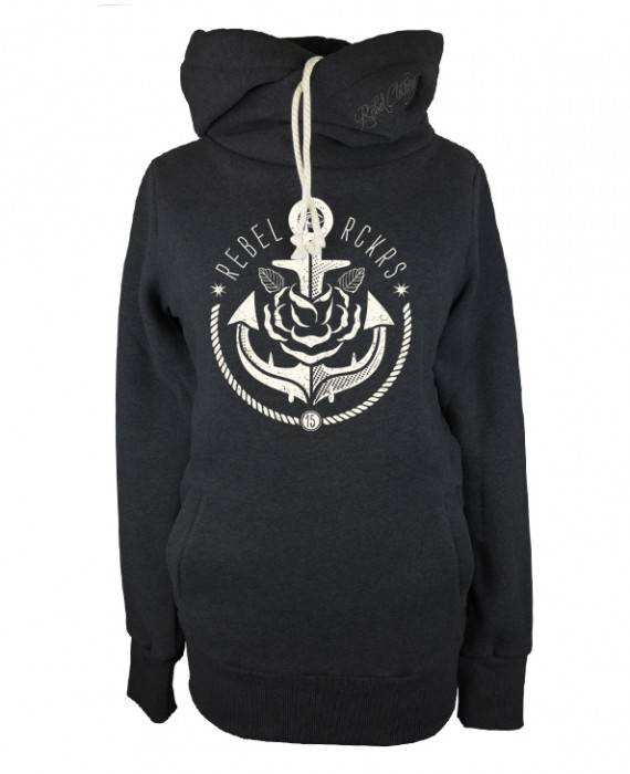 Rebel Rockers Anchor Rose Twisted Hooded Online Outlet