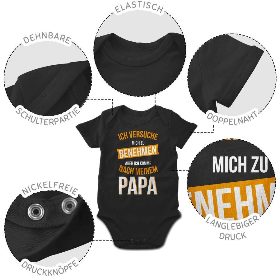 Shirtracer Ich versuche mich zu benehmen Papa orange: T-Shirt Rucksack Shirtracer Top Angebot