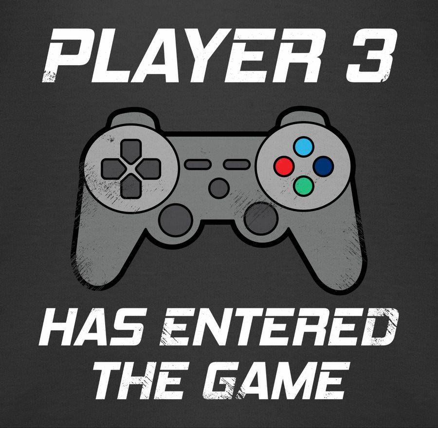 Shirtracer Player 3 has entered the game Controller grau: T-Shirt Rucksack Shirtracer Online Outlet