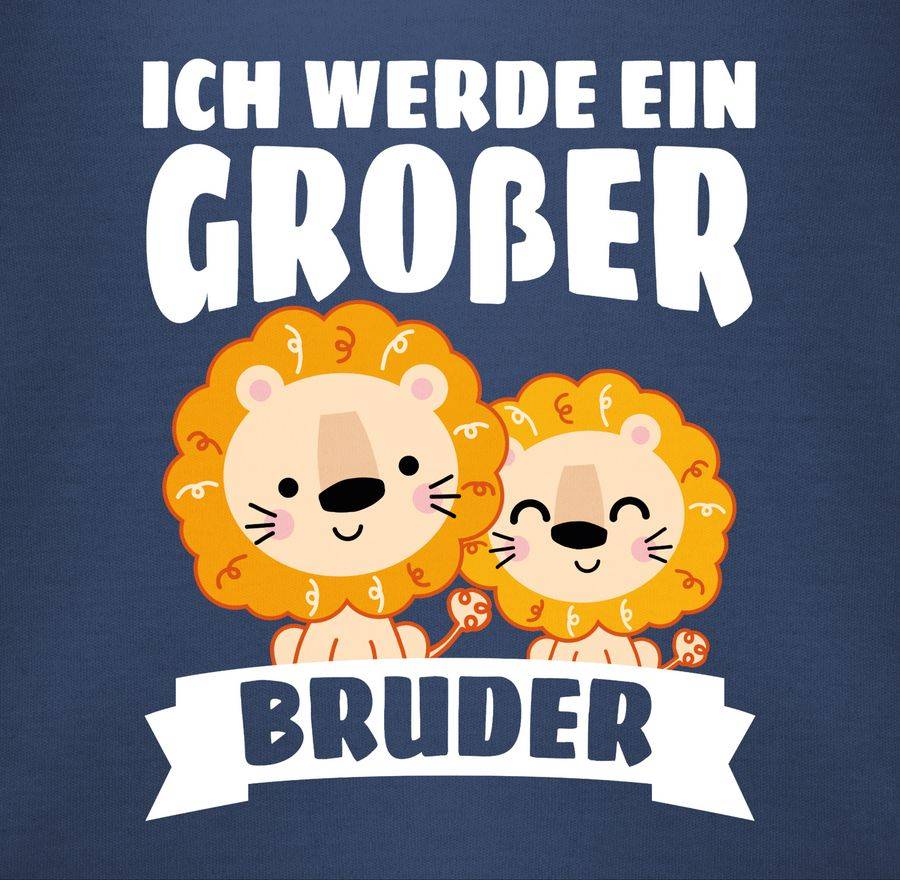 Shirtracer Ich werde ein großer Bruder mit Löwen - weiß: Tshirt Turnbeutel Shirtracer Exklusive Angebote