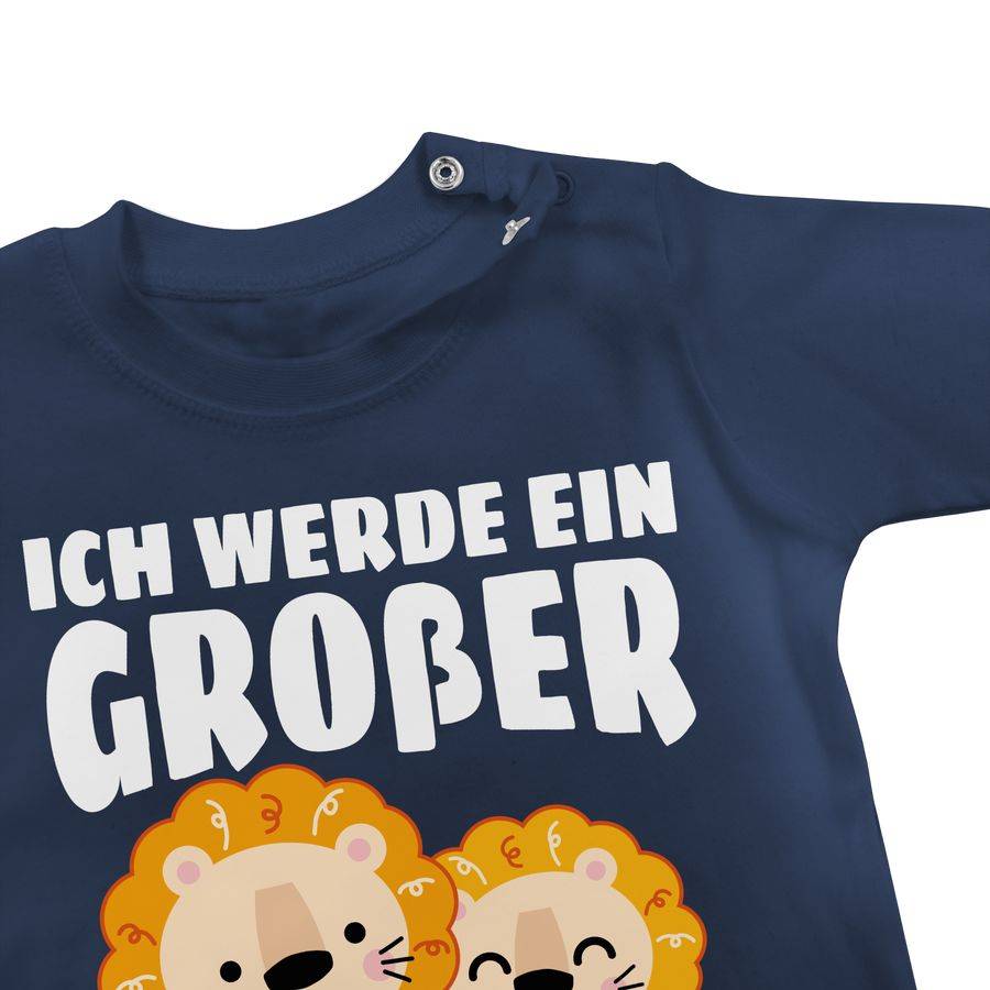 Shirtracer Ich werde ein großer Bruder mit Löwen - weiß: Tshirt Turnbeutel Shirtracer Exklusive Angebote