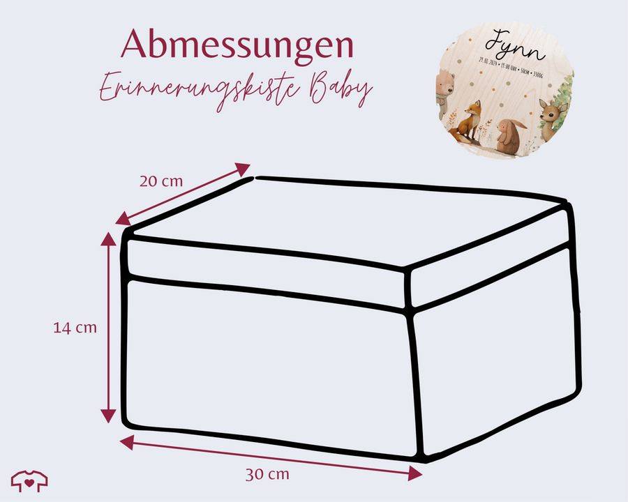 Shirtracer Baby Geschenk Erinnerungsbox Waldtiere Holzkiste zur Geburt Personalisiert mit Shirtracer Saisonale Angebote