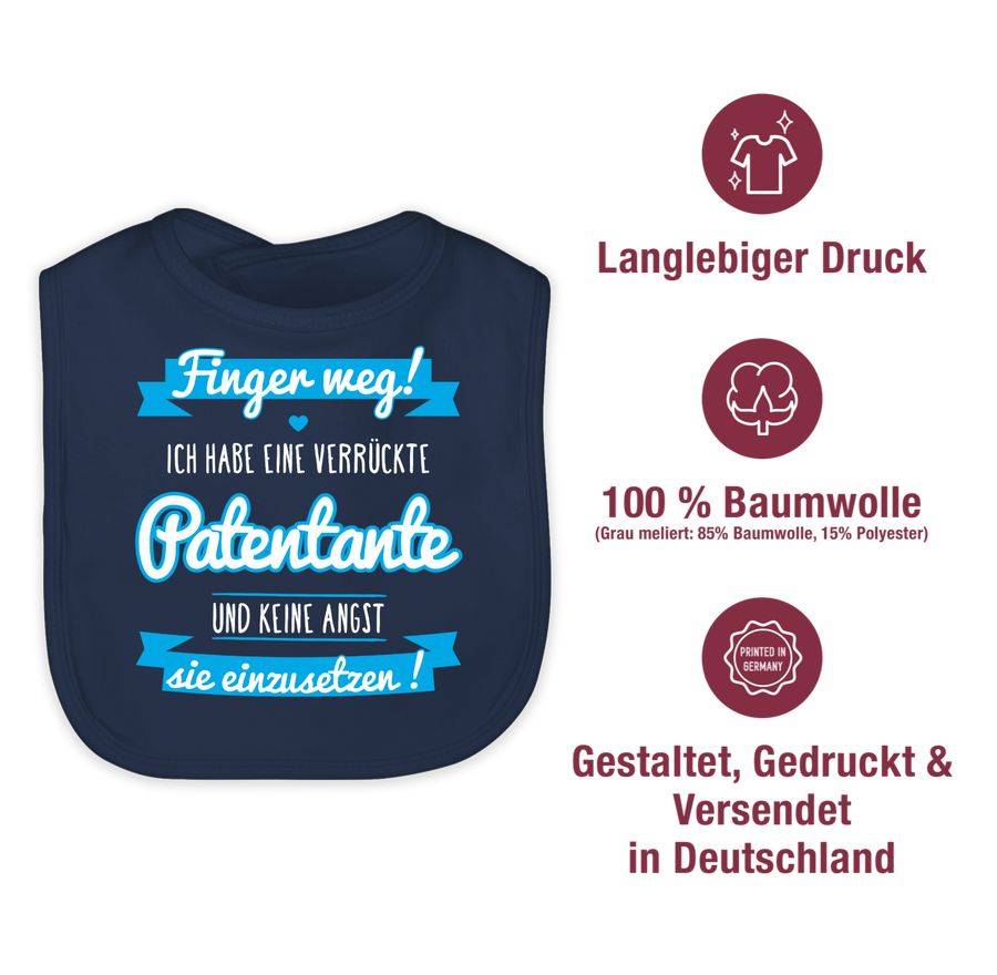Shirtracer Ich habe eine verrückte Patentante blau: T-Shirt Turnbeutel Shirtracer Im Verkauf