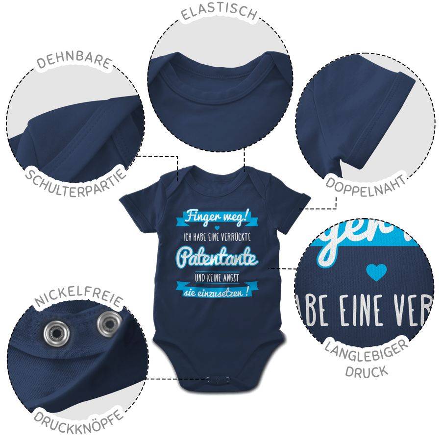 Shirtracer Ich habe eine verrückte Patentante blau: T-Shirt Turnbeutel Shirtracer 2025