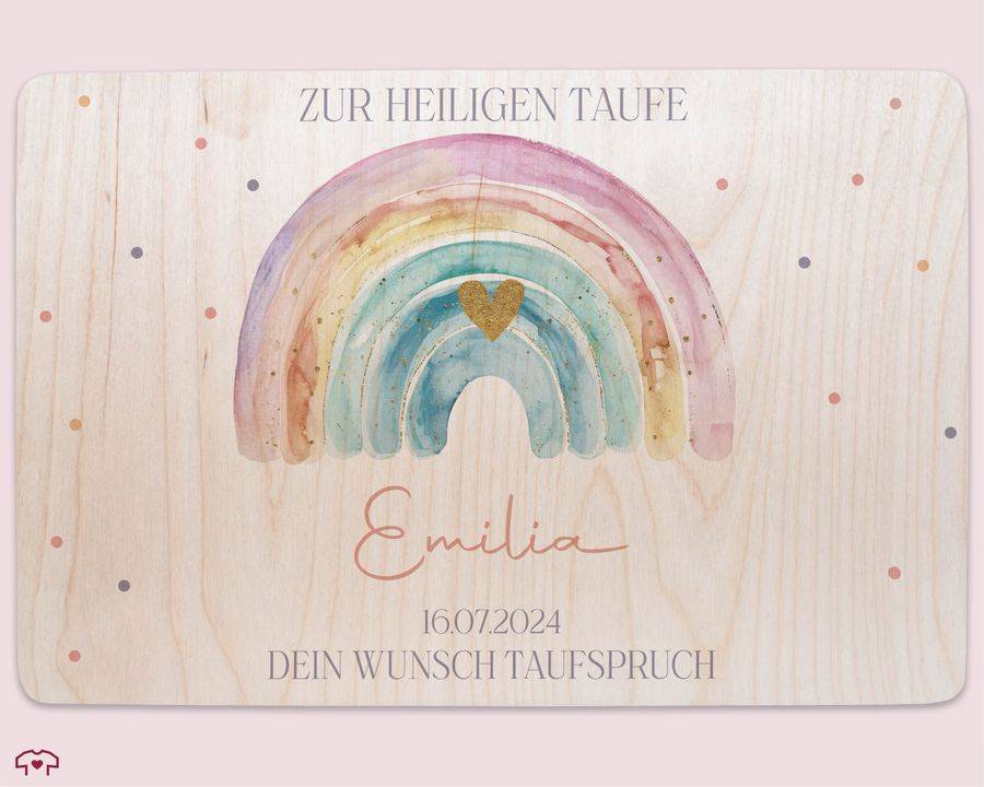 Shirtracer Erinnerungskiste zur Taufe mit Regenbogen - Personalisierte Babybox für Jungen und Mädchen - Taufgeschenk Shirtracer Verkauf