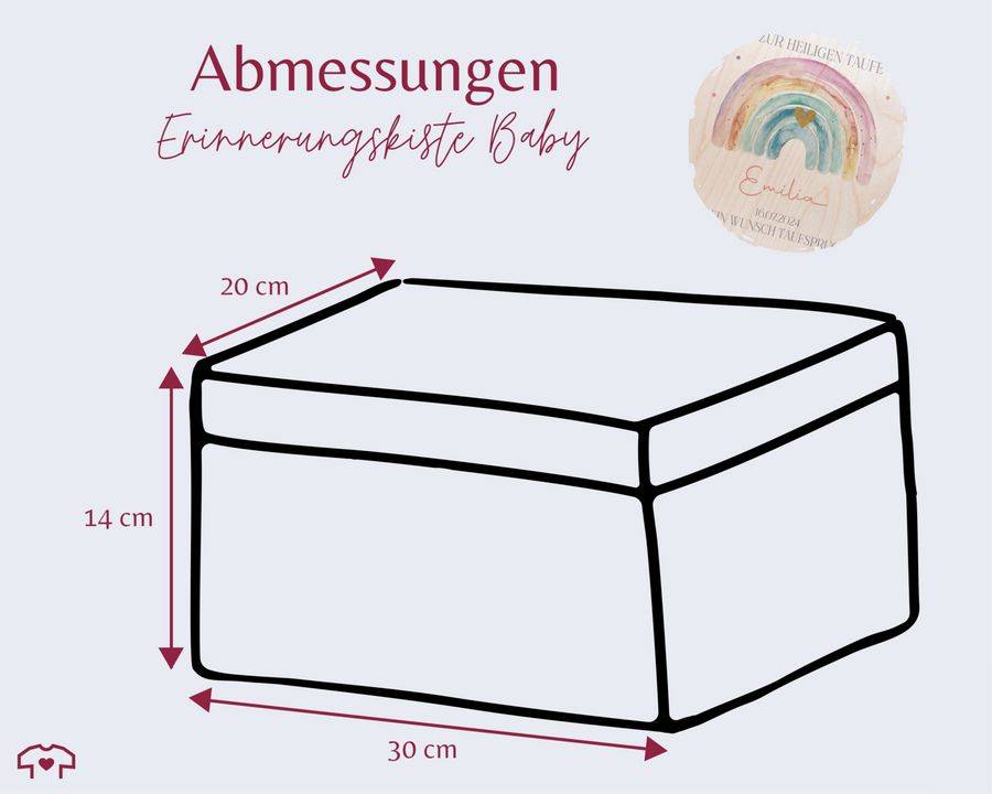Shirtracer Erinnerungskiste zur Taufe mit Regenbogen - Personalisierte Babybox für Jungen und Mädchen - Taufgeschenk Shirtracer Verkauf