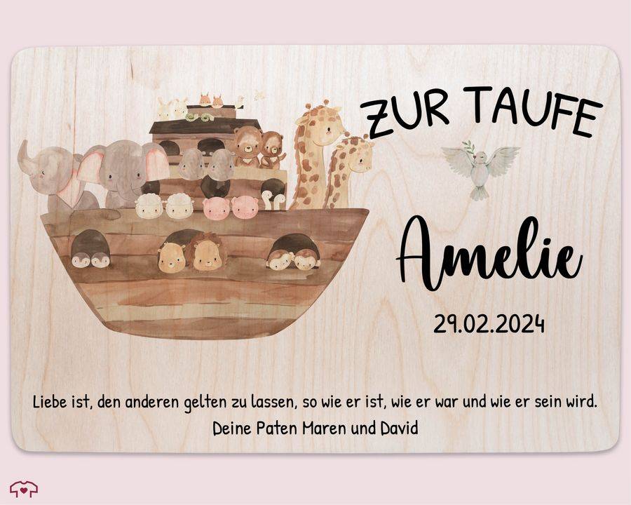 Shirtracer Zur Taufe mit Spruch Arche Noah Erinnerungskiste Taufe Shirtracer Großer Ausverkauf