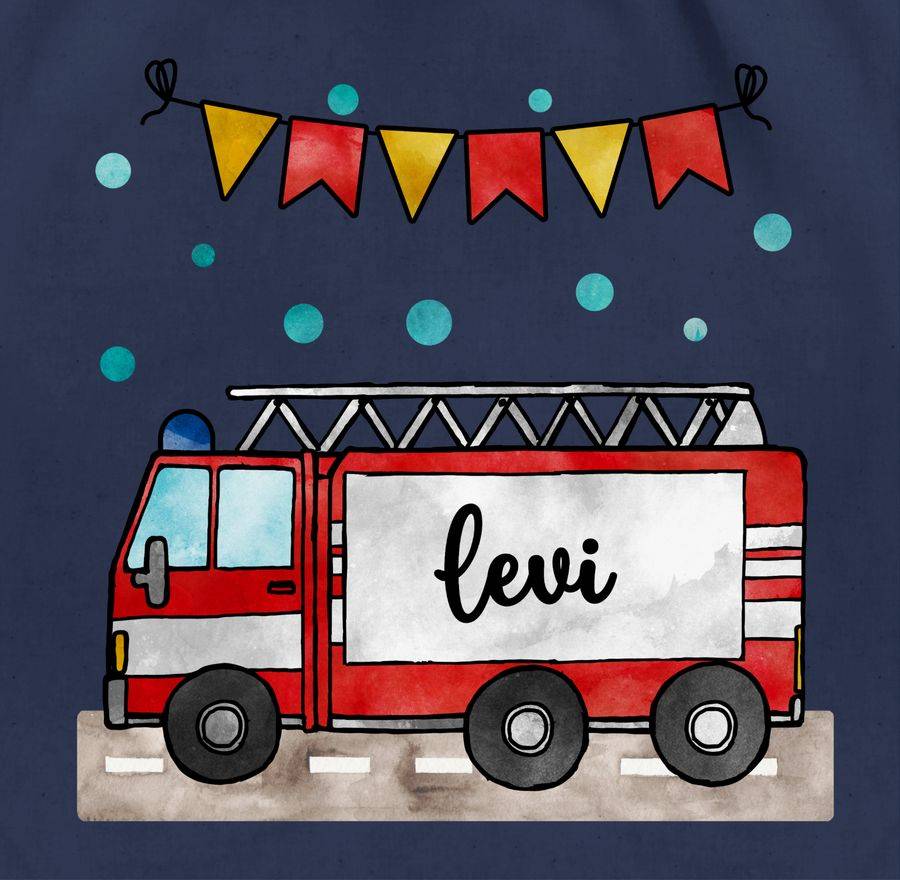 Shirtracer Feuerwehrauto - Geschenk: Tshirt Turnbeutel Shirtracer Vatertagsangebot