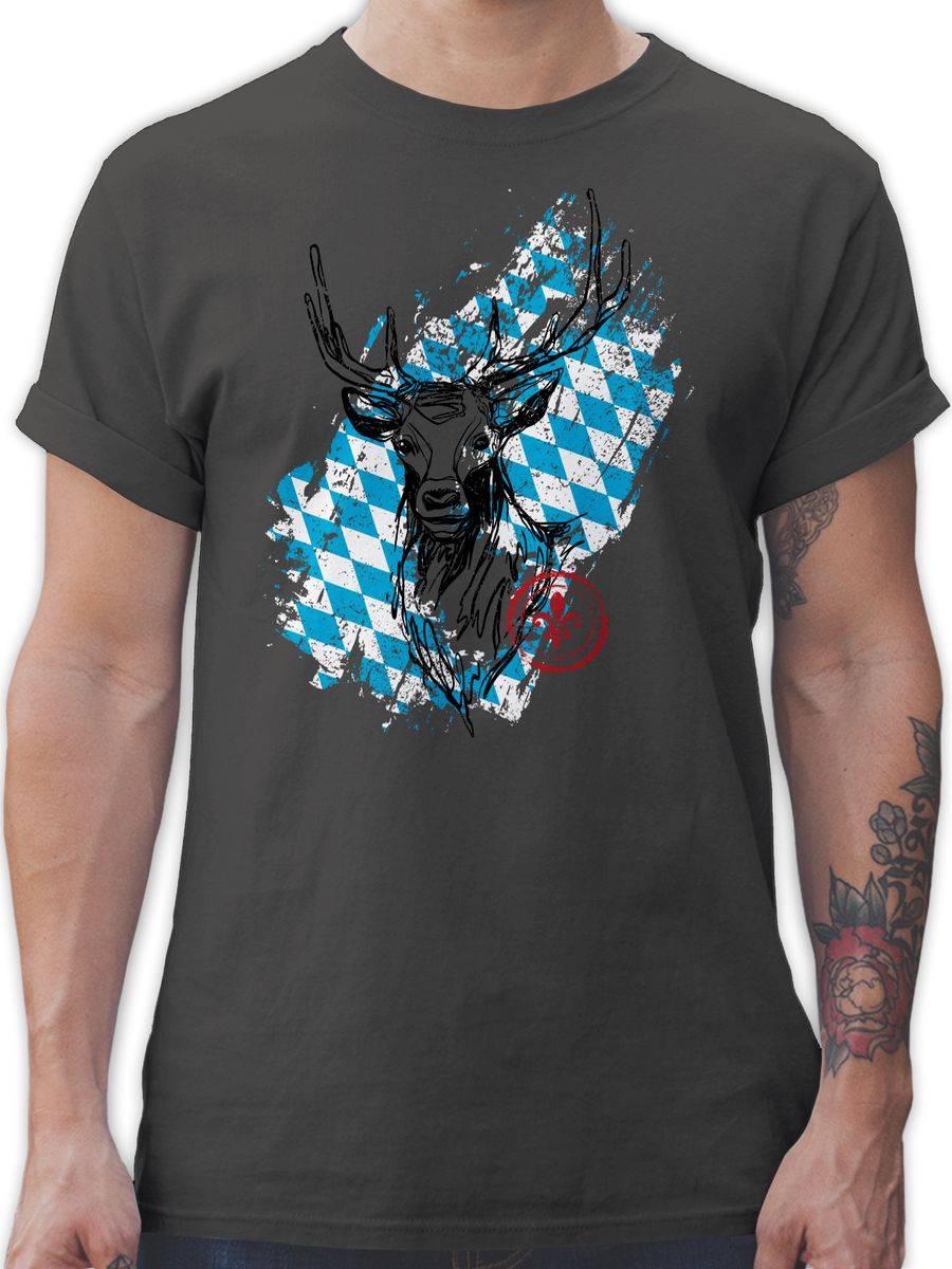 Shirtracer Hirsch mit bayrischem Muster Shirts & Mehr Shirtracer