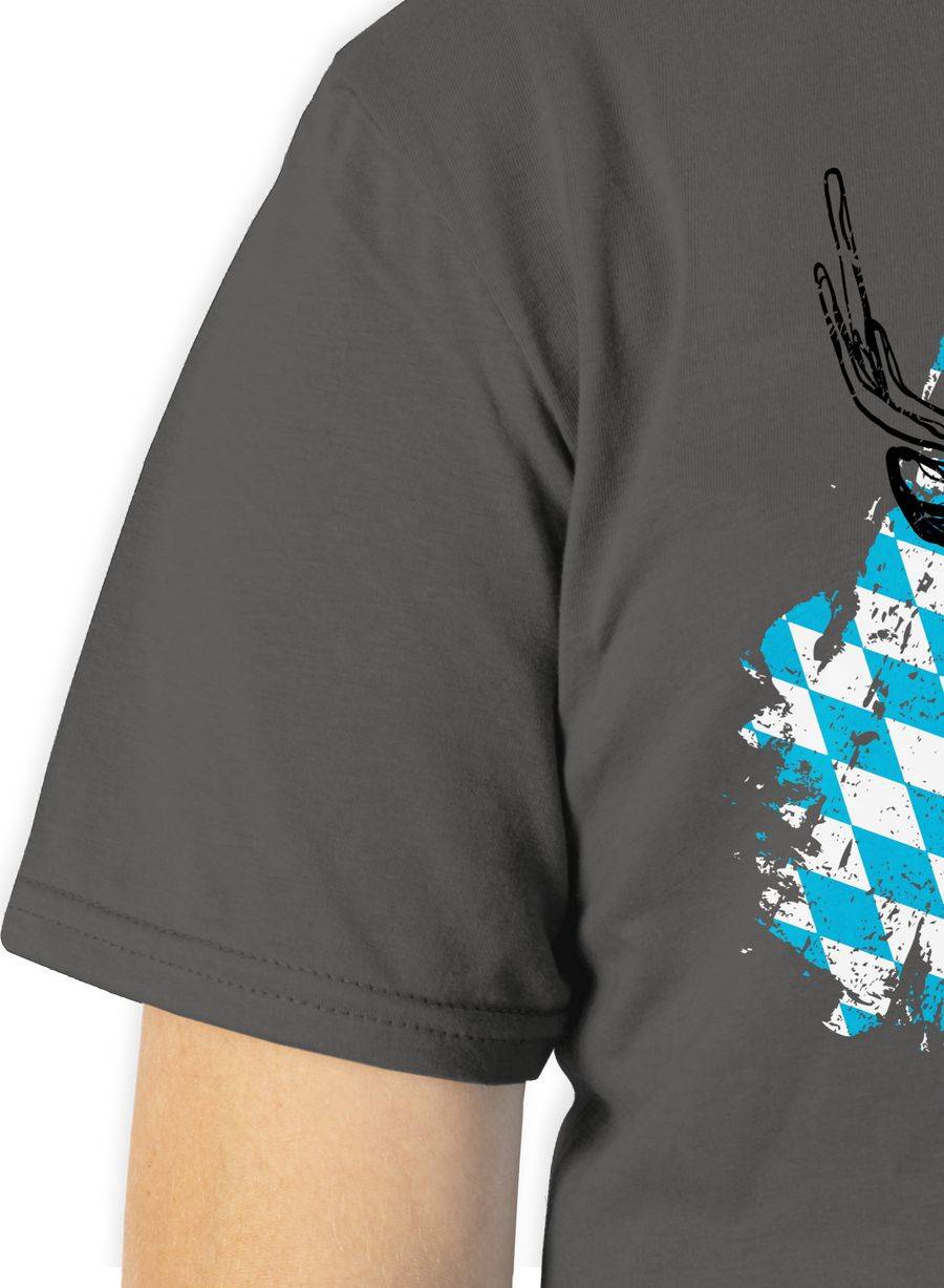 Shirtracer Hirsch mit bayrischem Muster Shirts & Mehr Shirtracer Online Outlet