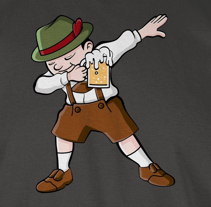 Shirtracer Dabbing Character in Lederhosen: Tshirt Rucksack Shirtracer Exklusive Angebote