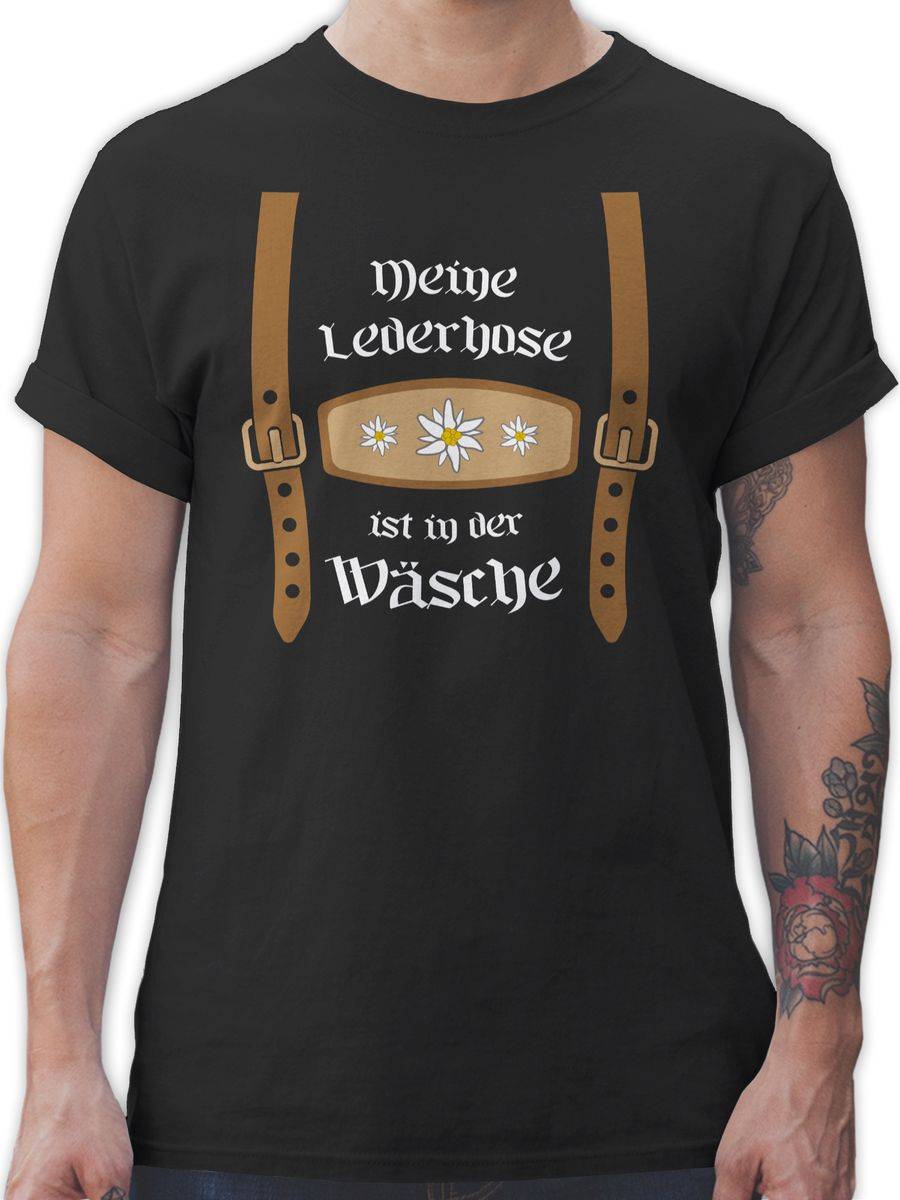 Shirtracer Meine Lederhose ist in der Wäsche Edelweiß: Tshirt Rucksack Shirtracer