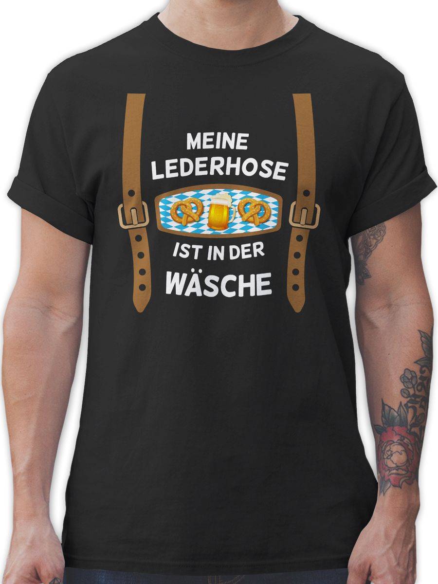 Shirtracer Meine Lederhose ist in der Wäsche Brezeln Shirts & Mehr Shirtracer