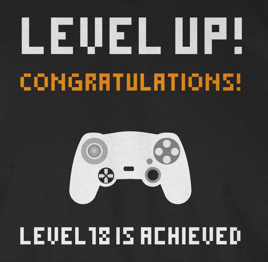 Shirtracer Achtzehn Gamer Level: Tshirt Turnbeutel Shirtracer Outlet