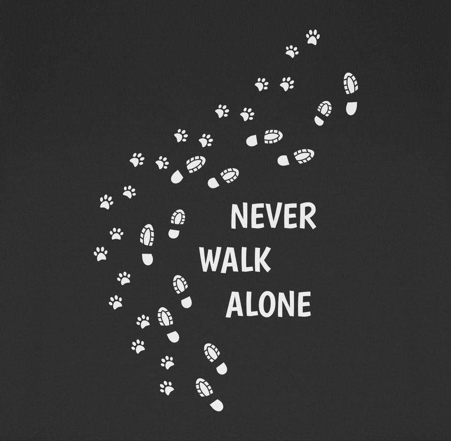 Shirtracer Never walk alone Pfotenabdrücke: Tshirt Turnbeutel Shirtracer Günstig kaufen