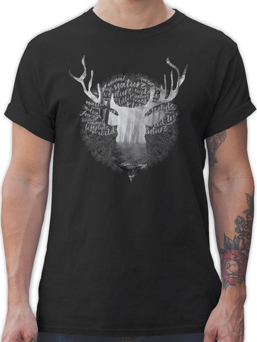 Shirtracer Hirsch Grau: Tshirt Rucksack Shirtracer