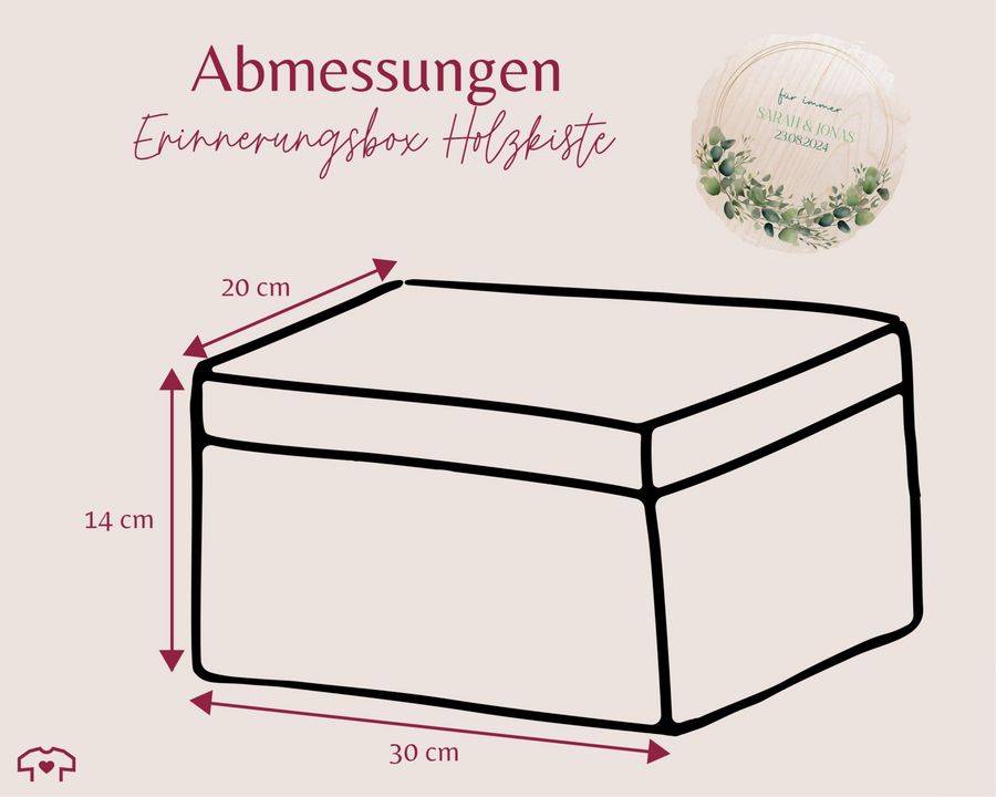 Shirtracer Für immer Eukalyptus mit Name und Datum Erinnerungsbox Hochzeit Aufbewahrungsb Shirtracer Top Angebot