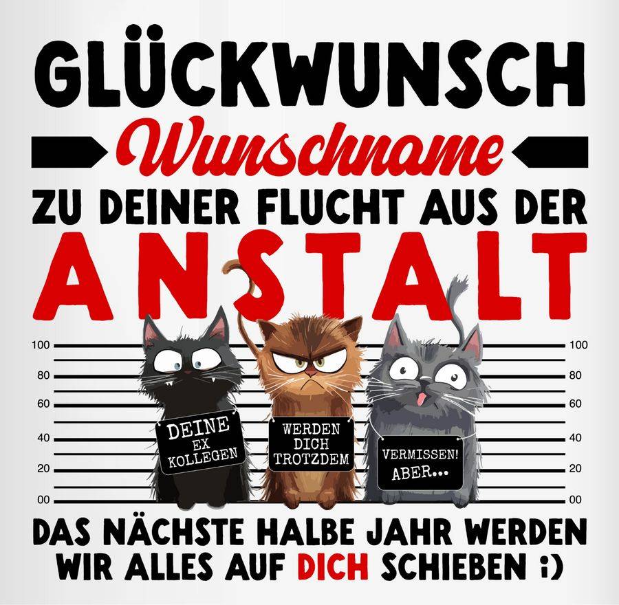 Shirtracer Glückwunsch zu deiner Flucht aus der Anstalt Abschiedsgeschenk Kollegen Abschiedsgeschenke für Kollegen Geschenk zur Verabschiedung Kollegen Shirtracer Kostenloser Versand international