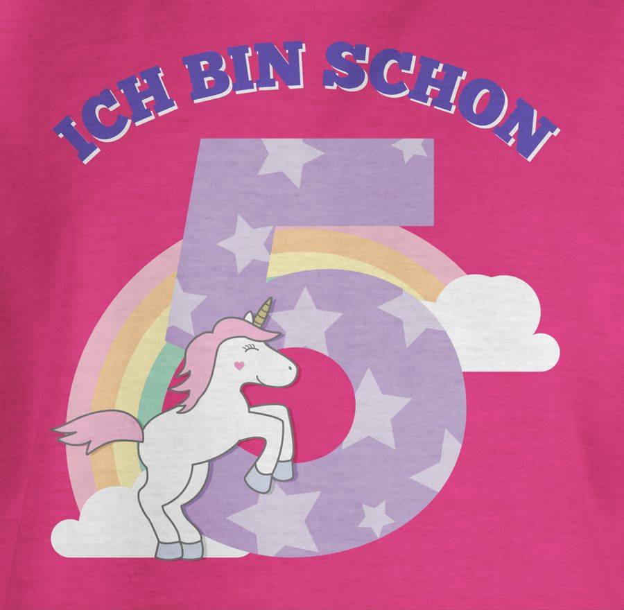Shirtracer Ich bin schon fünf Einhorn: Tshirt Turnbeutel Shirtracer Black Friday