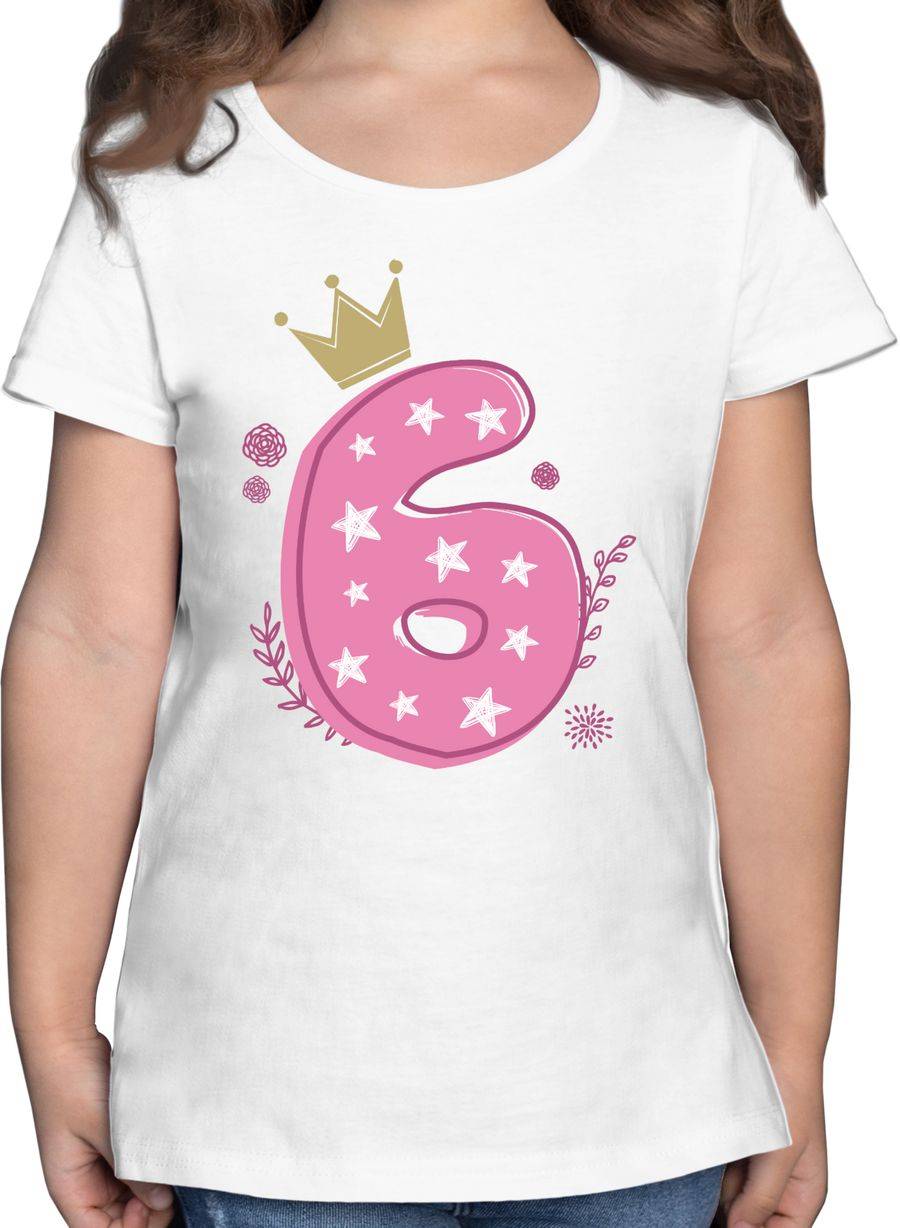 Shirtracer Sechster Mädchen Krone Sterne Shirts & Mehr Shirtracer