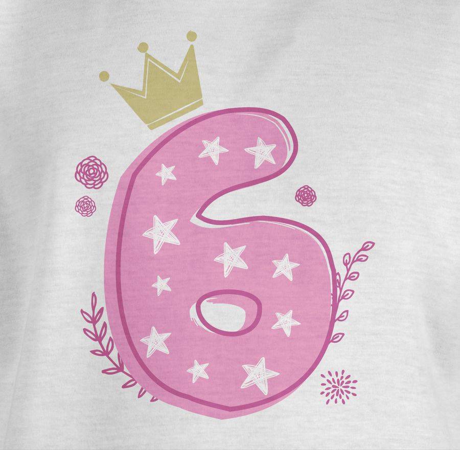 Shirtracer Sechster Mädchen Krone Sterne Shirts & Mehr Shirtracer Weihnachtsangebot