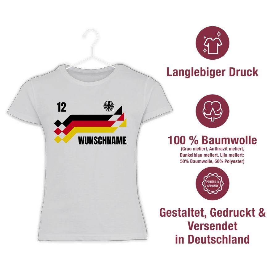 Shirtracer Deutschland Trikot mit Name und Nummer Germany: Tshirt Rucksack Shirtracer Vatertagsangebot