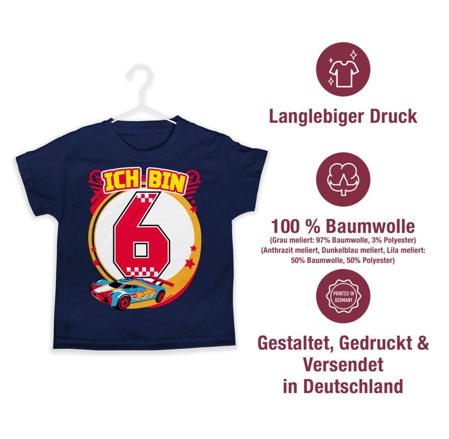 Shirtracer Ich bin 6 - Rennauto Shirts & Mehr Shirtracer Exklusive Angebote