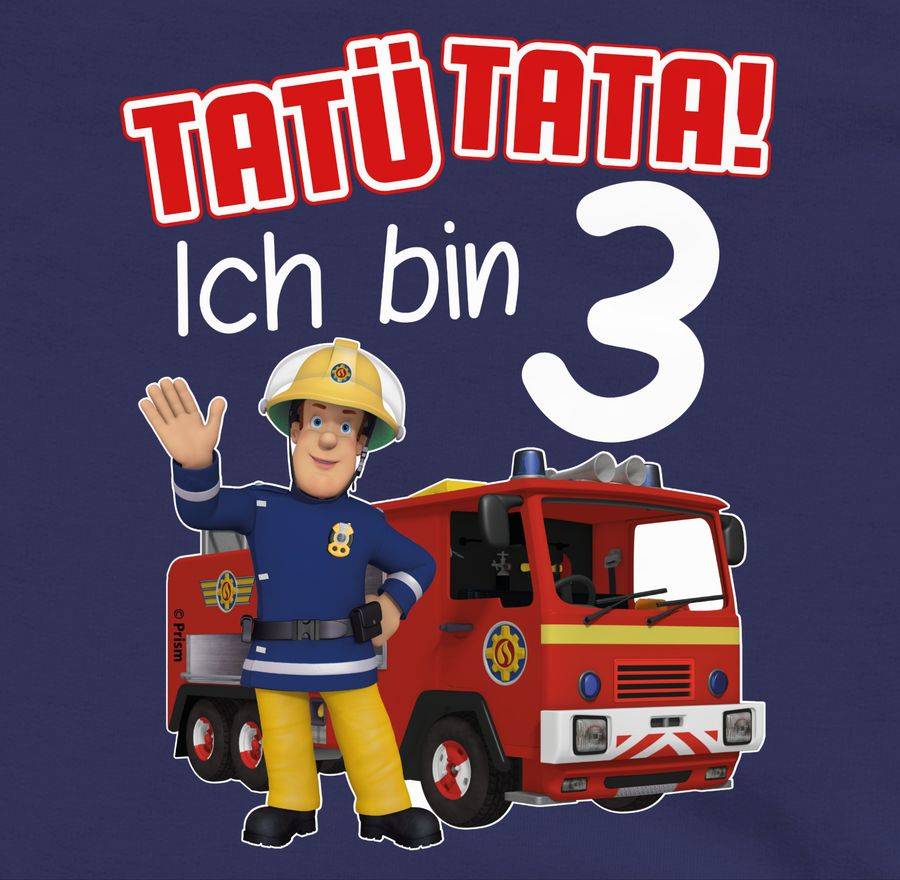 Shirtracer Tatü Tata! Ich bin 3 - rot: Tshirt Turnbeutel Shirtracer Räumungsverkauf