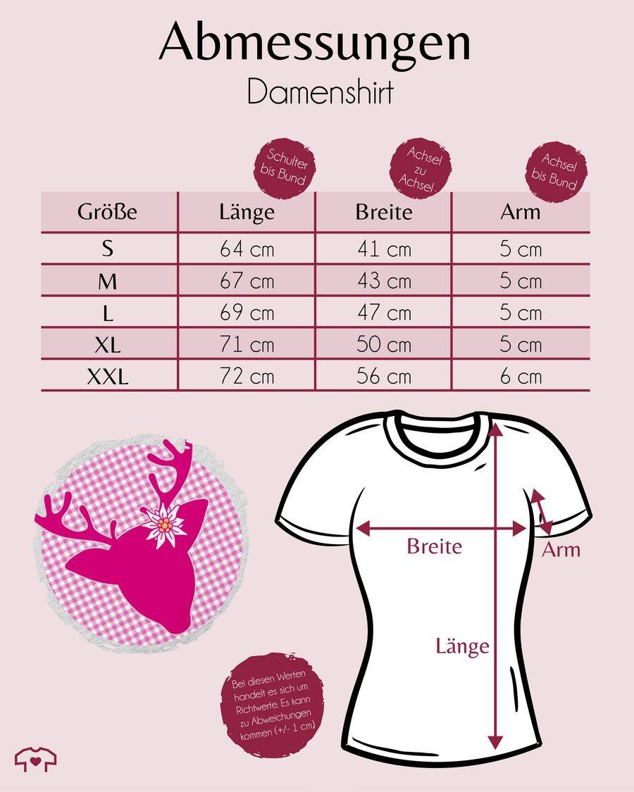 Shirtracer Oktoberfest Hirsch mit Edelweiß - Fuchsia: Tshirt Turnbeutel Shirtracer Super Sparpreis