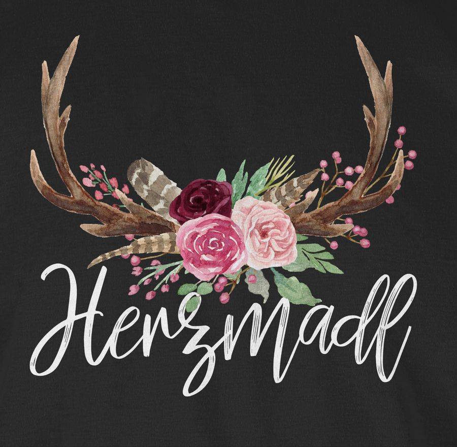 Shirtracer Herzmadl Geweih - weißer Schriftzug: Tshirt Gym Bag Shirtracer Kostenlose Rückgabe