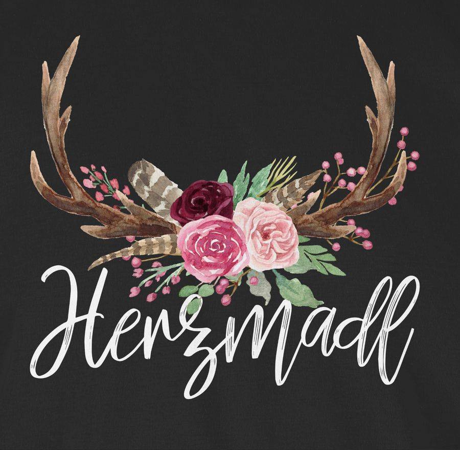 Shirtracer Herzmadl Geweih - weißer Schriftzug: Tshirt Gym Bag Shirtracer Begrenzte Freigabe