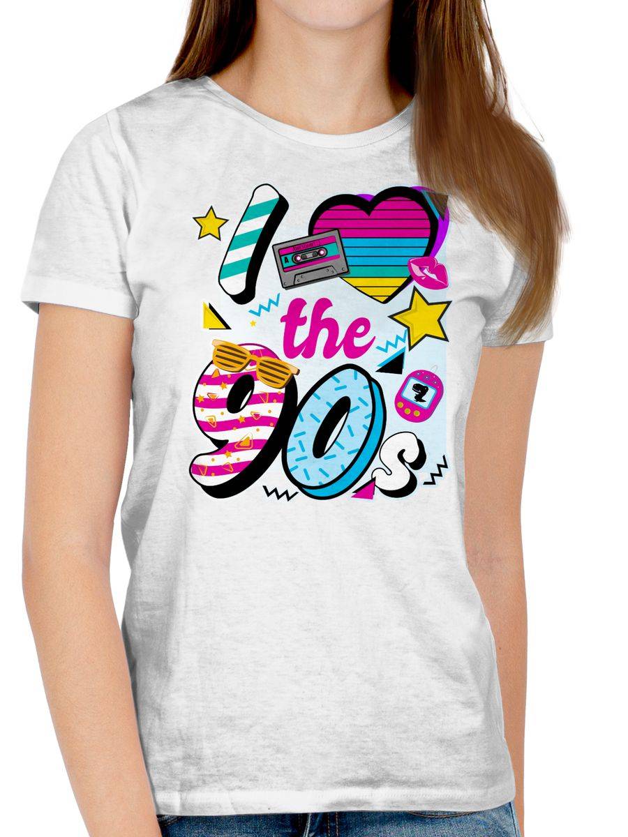 Shirtracer I love the 90s bunt: T-Shirt Turnbeutel Shirtracer Sonderangebot der Fabrik