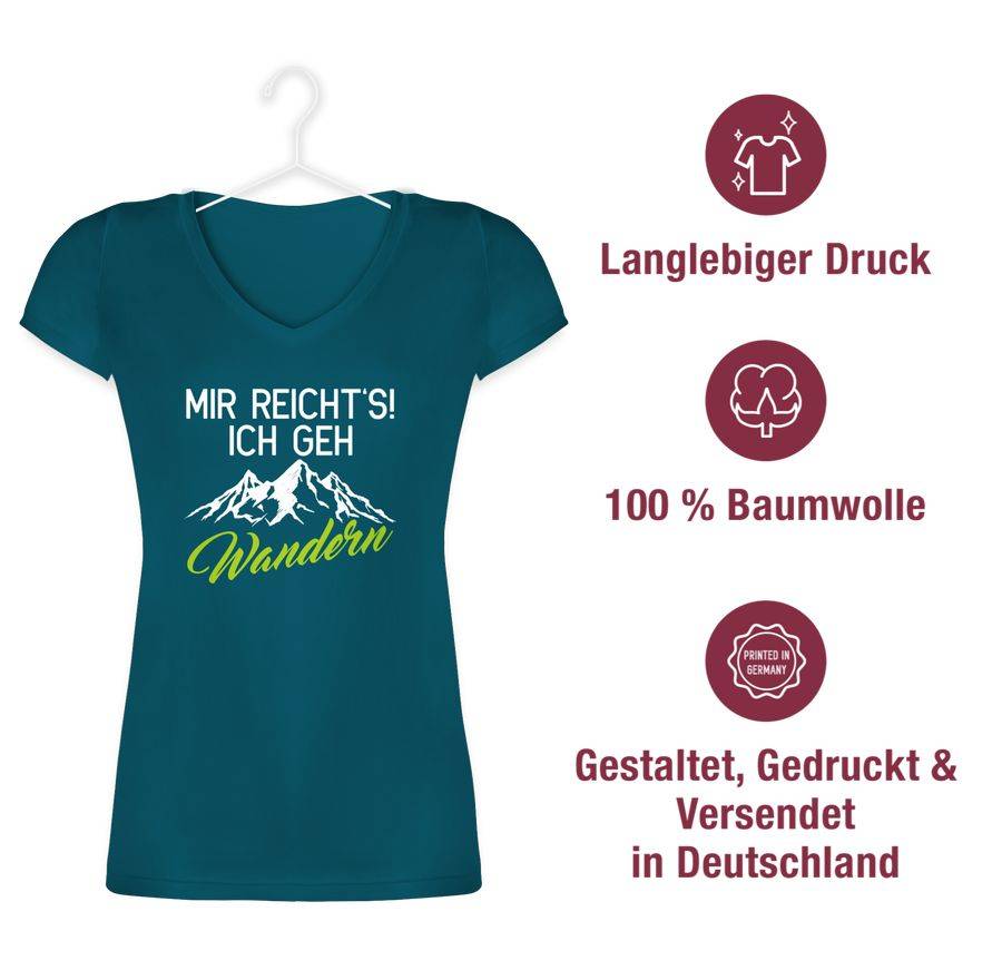 Shirtracer Mir reichts ich geh wandern weiß/grün: T-Shirt Rucksack Shirtracer Super Rabatt