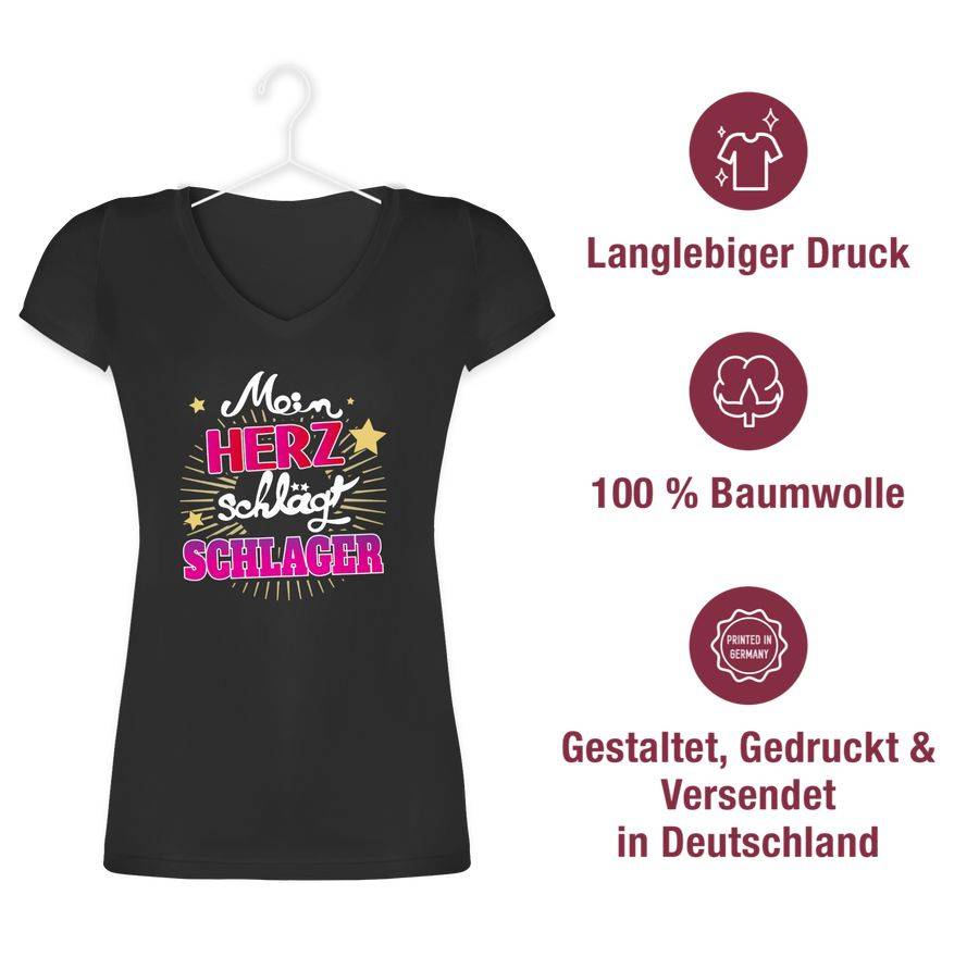 Shirtracer Mein Herz Schlager - weiß Shirts & Mehr Shirtracer Riesige Rabatte