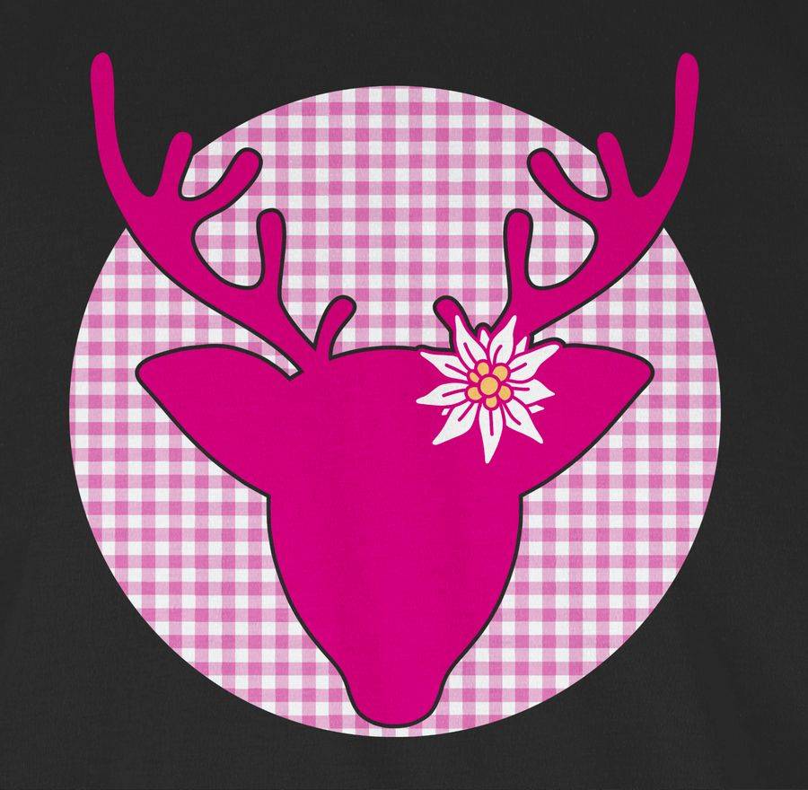 Shirtracer Oktoberfest Hirsch mit Edelweiß - Fuchsia: Tshirt Turnbeutel Shirtracer Speichern exportieren