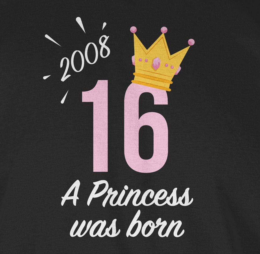 Shirtracer Sechzehnter Mädchen Princess 2008: Tshirt Turnbeutel Shirtracer Black Friday Preise