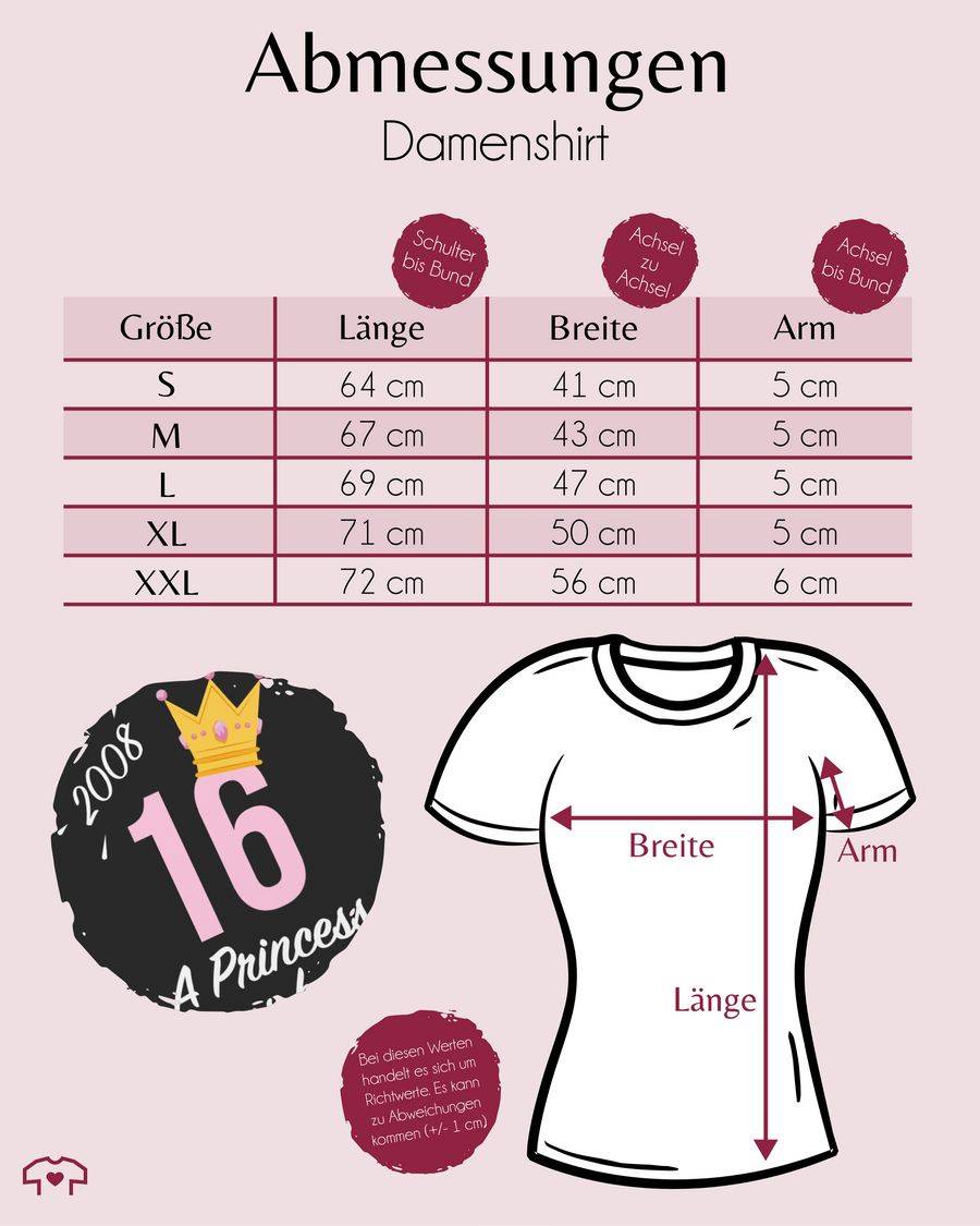 Shirtracer Sechzehnter Mädchen Princess 2008: Tshirt Turnbeutel Shirtracer Black Friday Preise