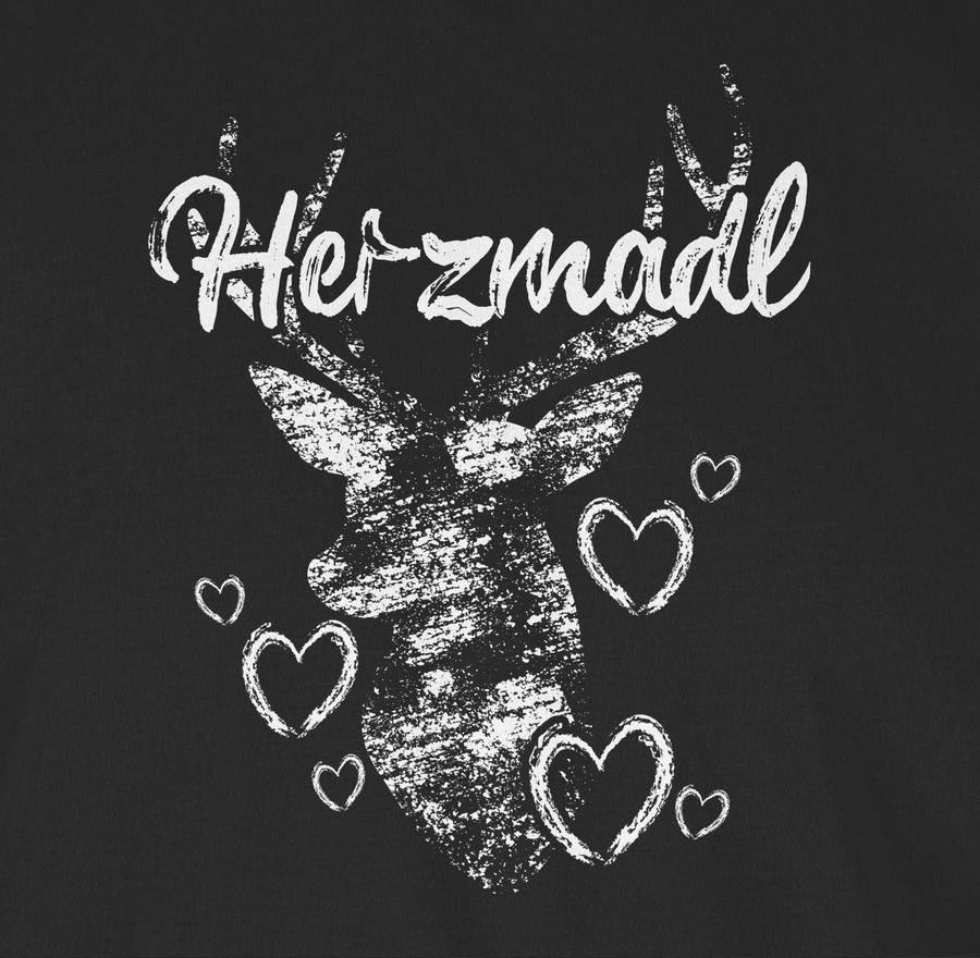 Shirtracer Herzmadl mit Hirsch und Herzen - weiß Shirts & Mehr Shirtracer zollfrei