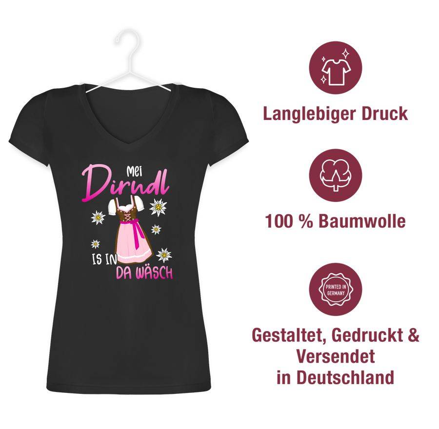 Shirtracer Mei Dirndl is in da Wäsch Edelweiss Weiss Shirts & Mehr Shirtracer Blitzverkäufe