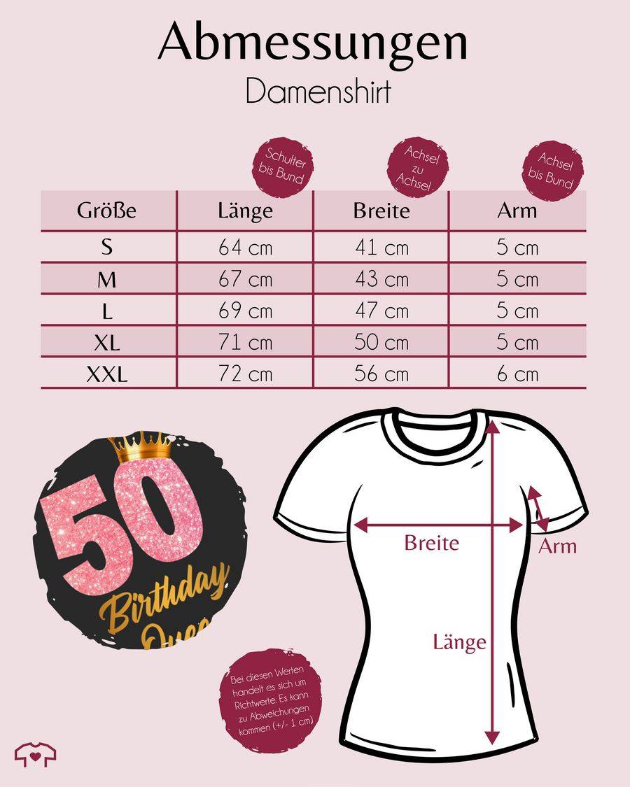 Shirtracer 50 Birthday Queen Geburtstags Königin Geburtstagsgeschenk 50 Shirts & Mehr Shirtracer Rabatt