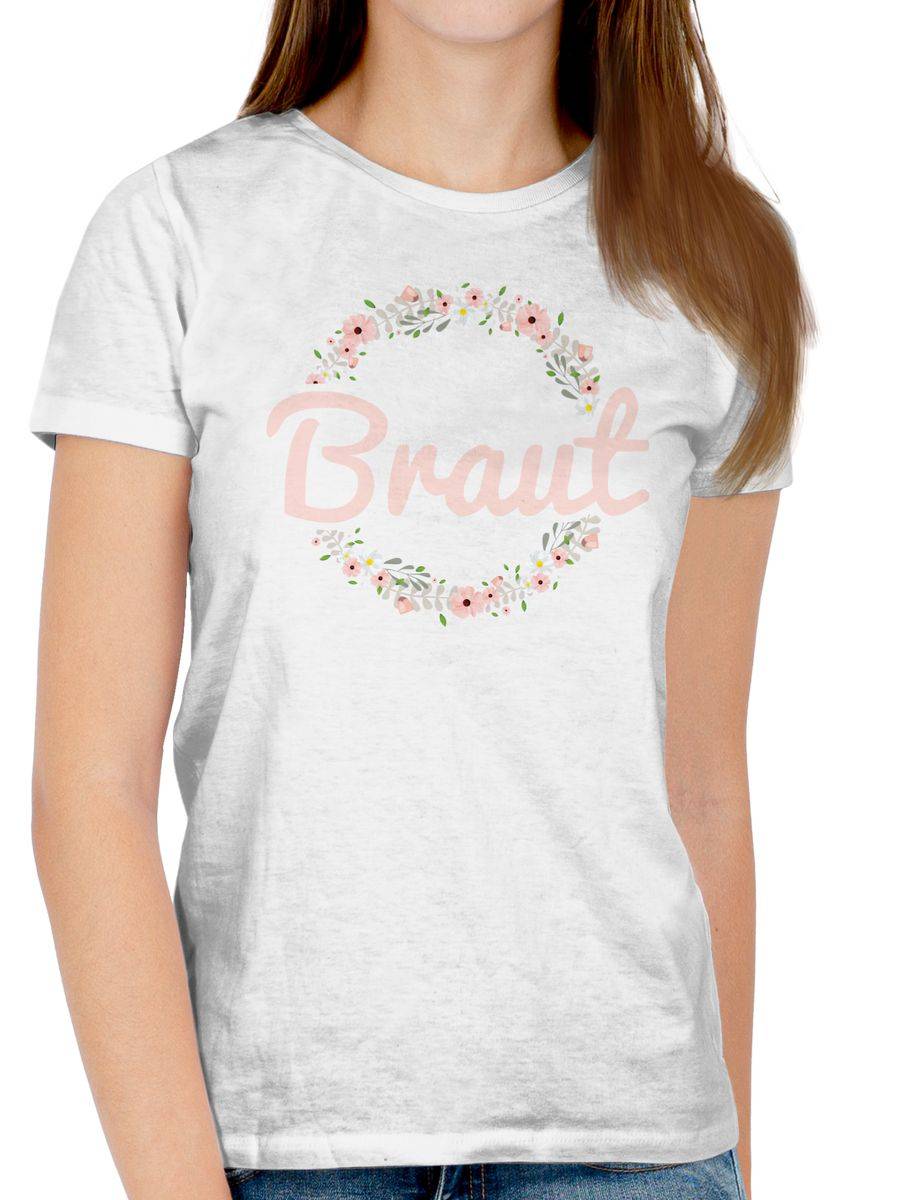 Shirtracer Braut Blumenkranz rosa Shirts & Mehr Shirtracer Saisonschlussverkauf