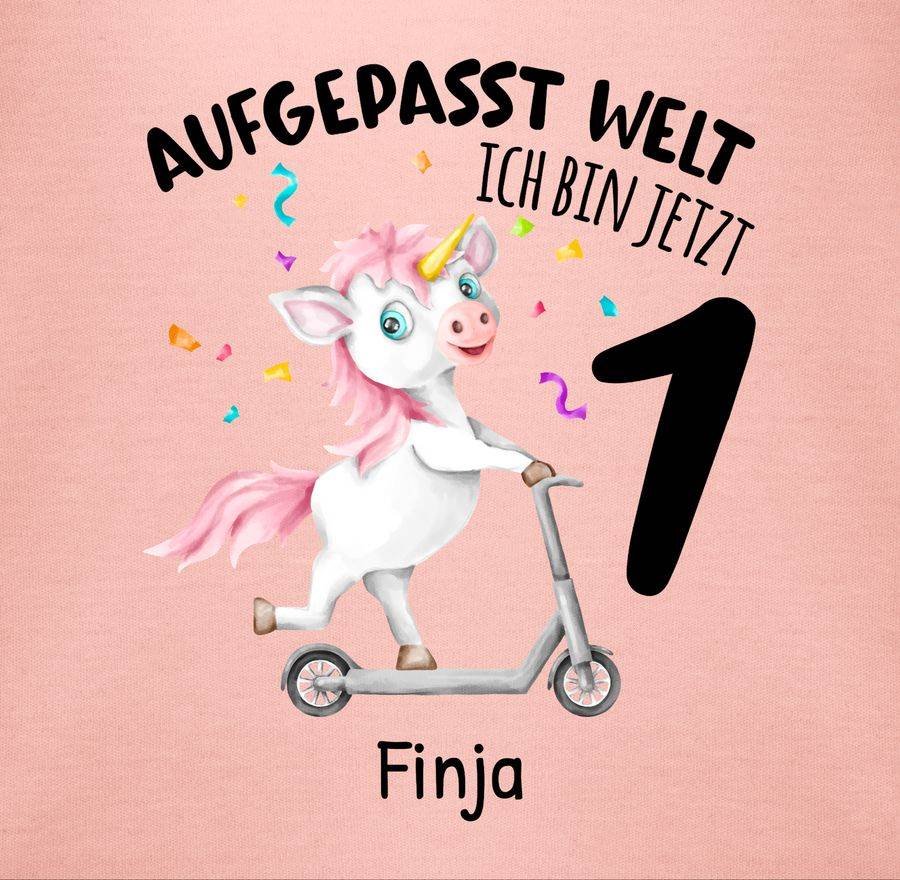 Shirtracer Aufgepasst Welt - Ich bin jetzt 1 - Geburtstagsoutfit Einhorn Ich bin 1 Geschenk Shirtracer Osterangebot
