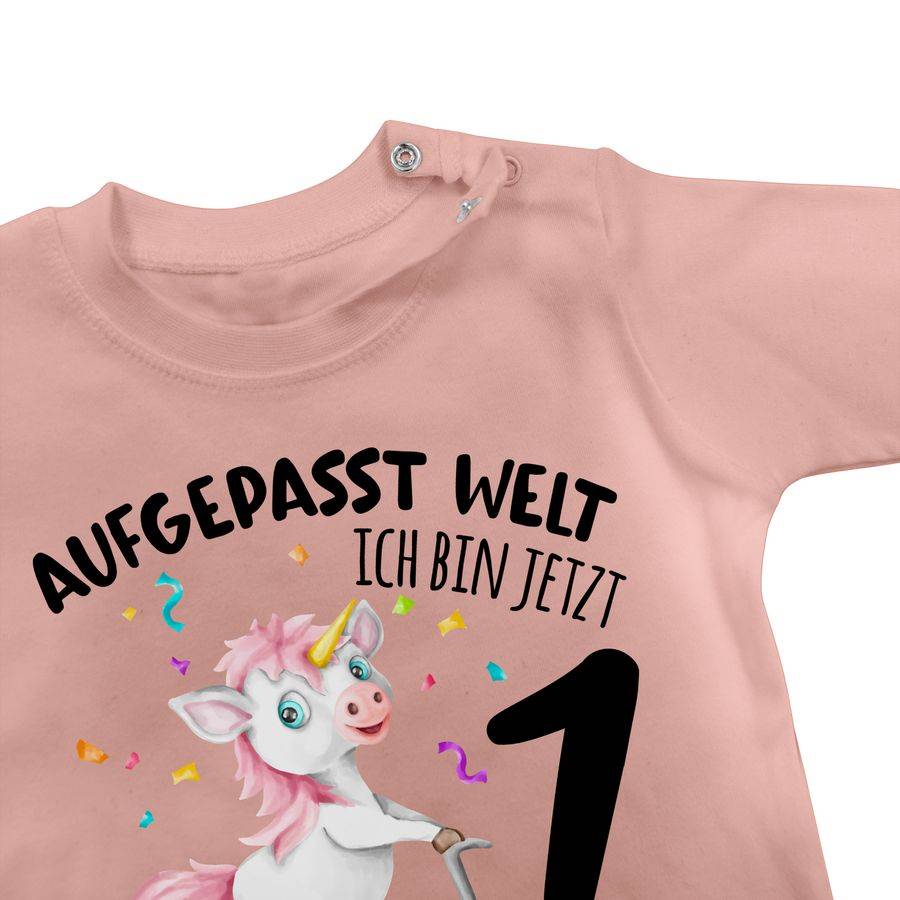 Shirtracer Aufgepasst Welt - Ich bin jetzt 1 - Geburtstagsoutfit Einhorn Ich bin 1 Geschenk Shirtracer Osterangebot