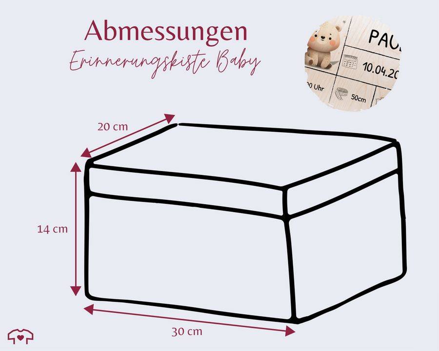 Shirtracer Holzkiste zur Geburt Baby Personalisierte mit Bär Baby Erinnerungsbox Geschenk zur Geburt Shirtracer Muttertagsangebot