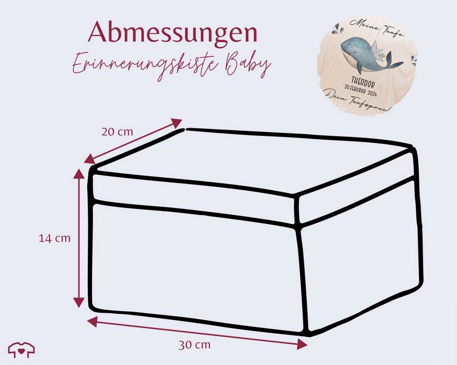 Shirtracer Meine Taufe Wunschtext mit Wal und Name Taufe Erinnerungsbox Taufgeschenk Erinnerungen an die Taufe Shirtracer Saisonale Angebote