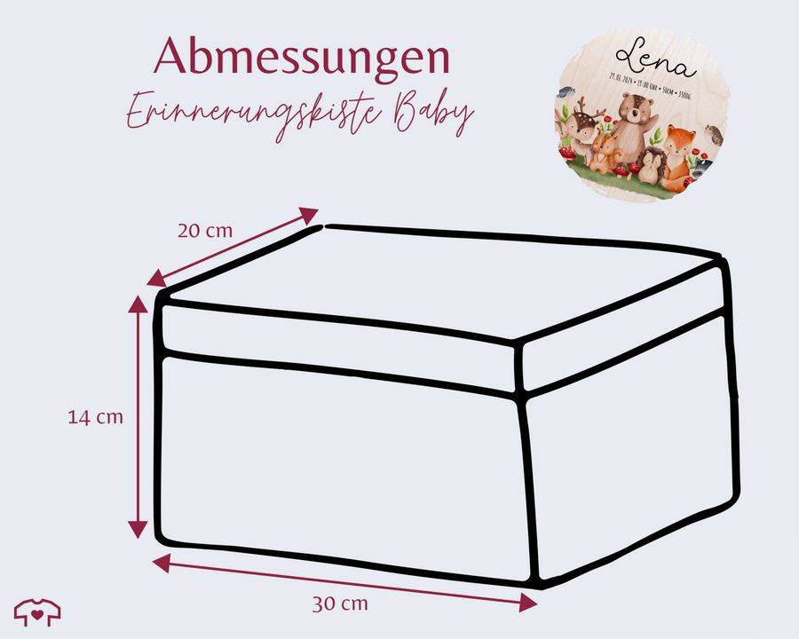 Shirtracer Baby Erinnerungsbox Waldtiere Holzkiste zur Geburt Personalisiert mit Name Dat Shirtracer Begrenzte Freigabe