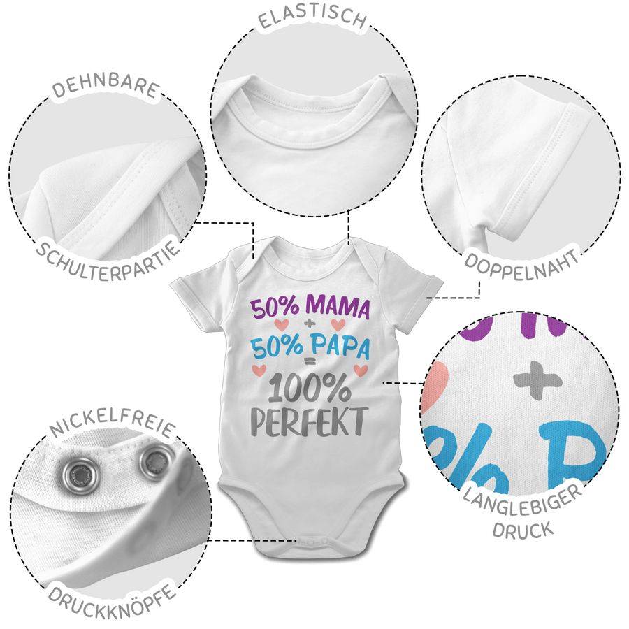 Shirtracer 50 % Mama 50 % Papa 100 % Perfekt Shirts & Mehr Shirtracer Nur für heute