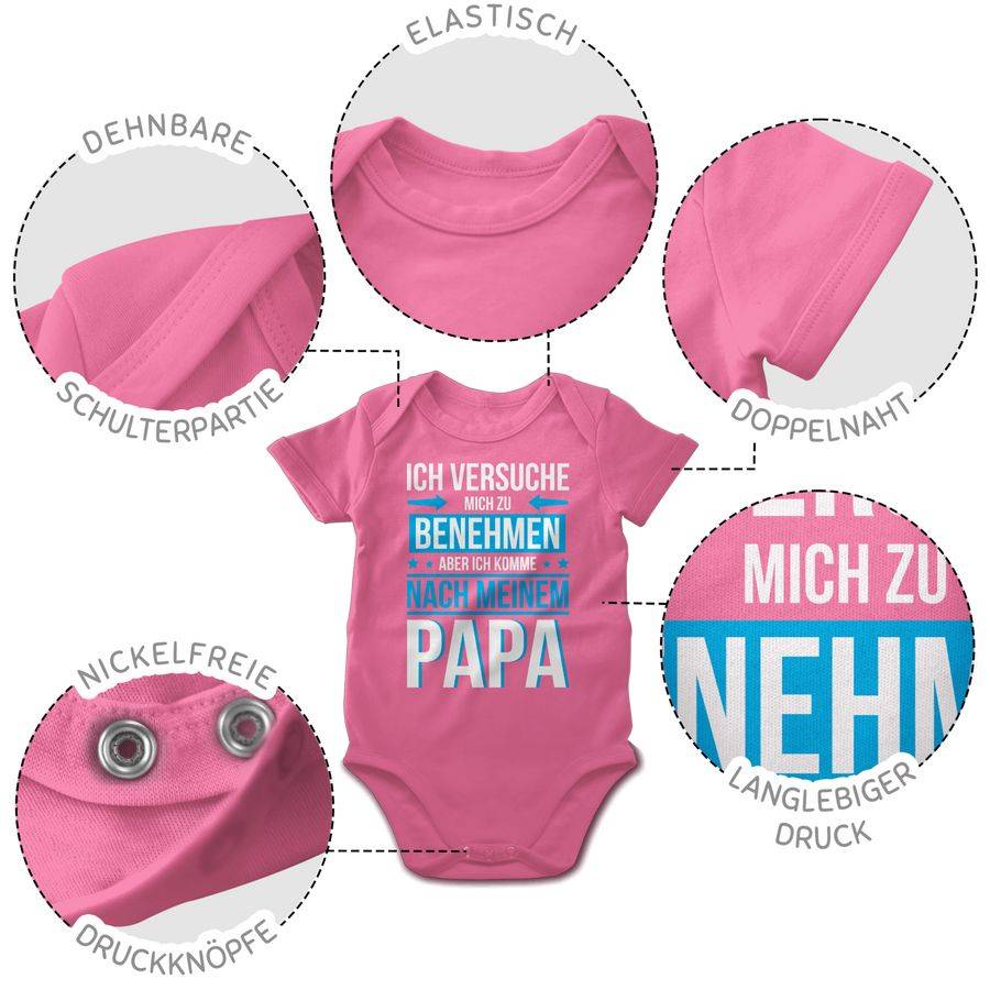 Shirtracer Ich versuche mich zu benehmen aber ich komme nach meinem Papa blau: Tshirt Rucks Shirtracer 50% Rabatt für begrenzte Zeit