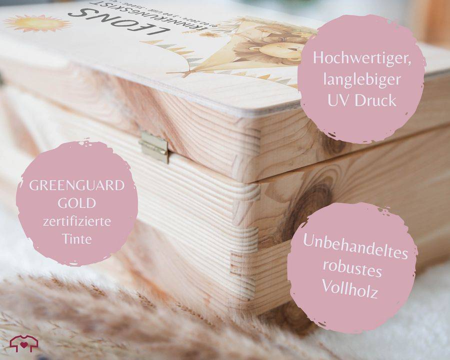 Shirtracer Personalisierte Baby Geschenke Erinnerungskiste Löwe Name Datum Erinnerungsb Shirtracer Rabatte dieses Monats